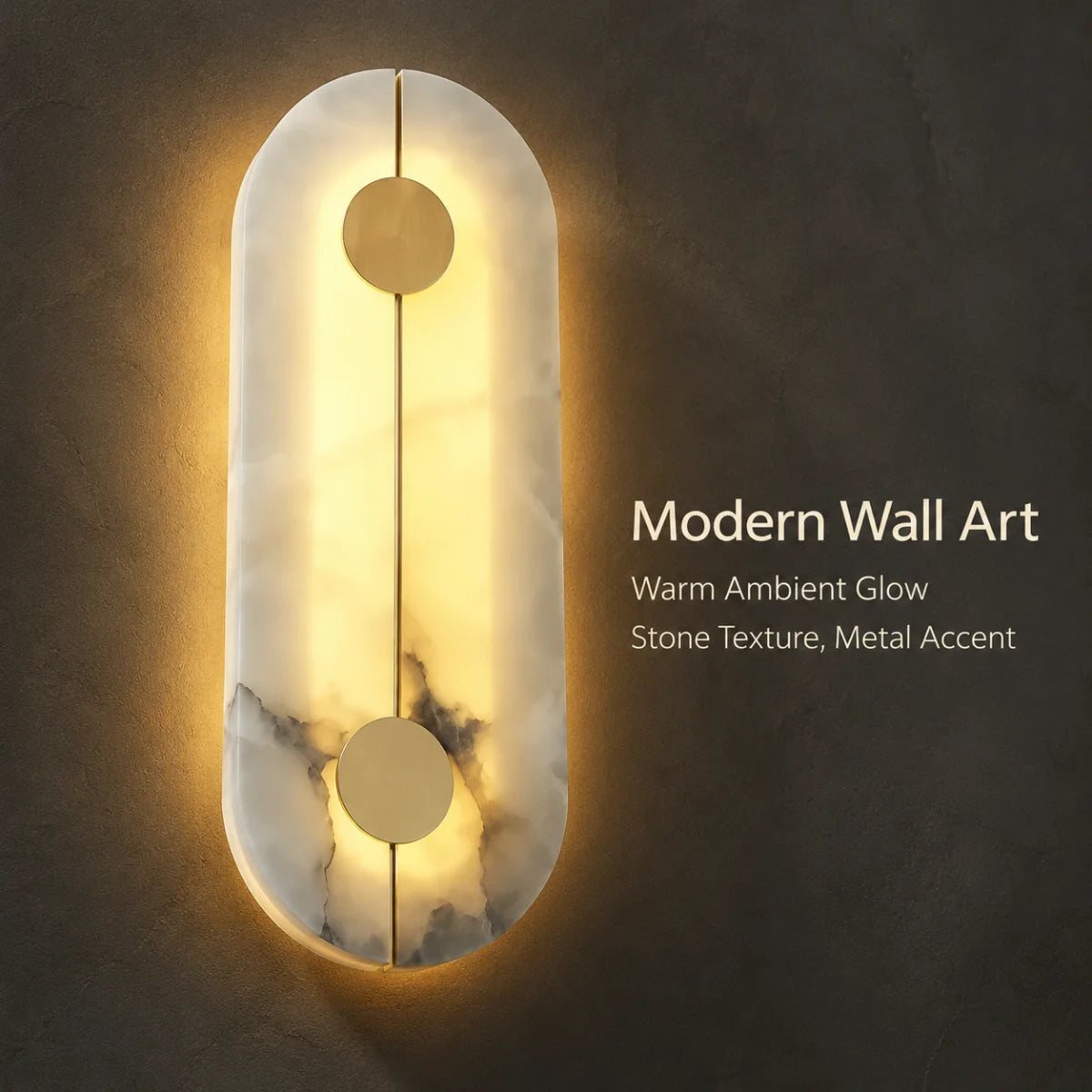 Modern Luxury Creative Marble Wall Light - Alabaster Marble Wall Lamp Sconce for Bedroom Bedside Living Room Aisle Indoor Decor