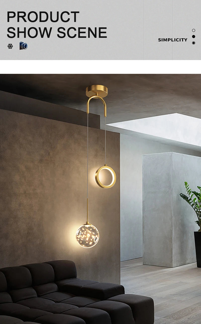 Nordic LED Pendant Light Indoor Lighting Fixture Living Bedroom Bedside Home Decoration Dining Table Hanging Lamps Pendant Lamp