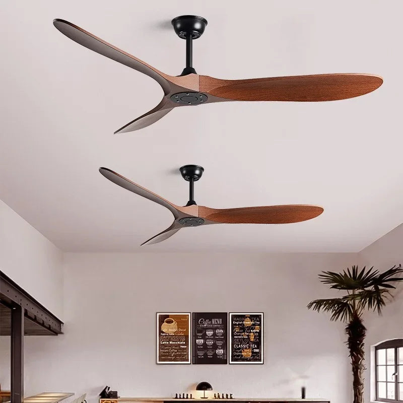 American Retro Ceiling Fan, Nordic Living Room, Dining Room, Industrial Variable Frequency Dimming Remote Control Electric Fan