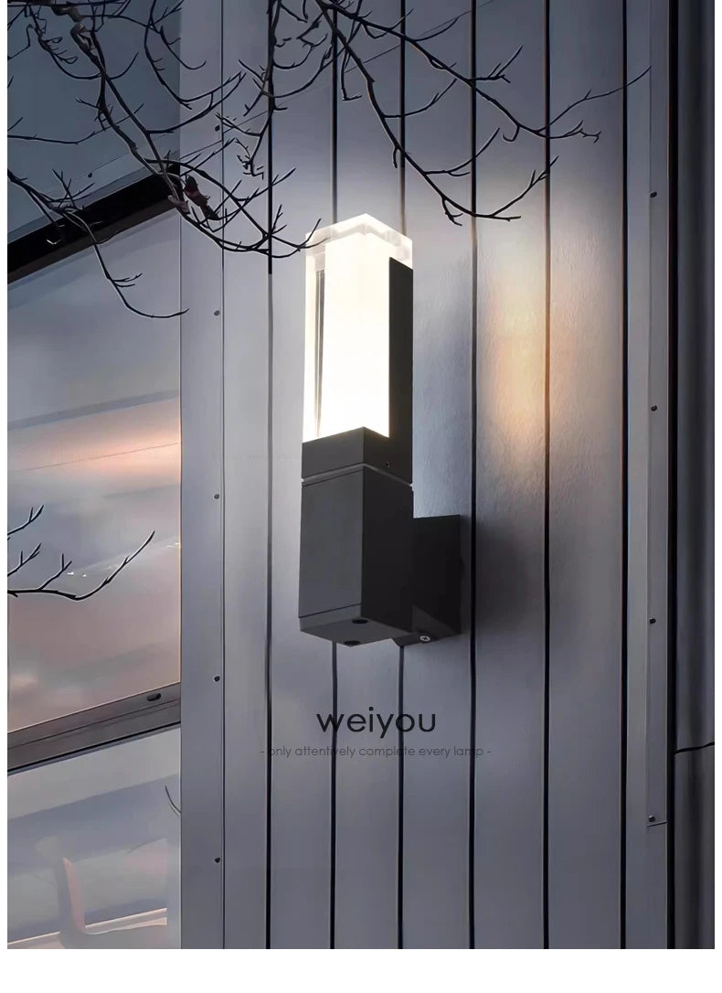 Aluminum PIR sensor outdoor wall lamp waterproof staircase hallway minimalist exterior wall lamp courtyard balcony wall lamp