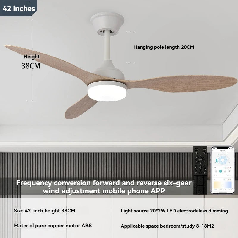 New bedroom ceiling fan light with integrated lamp and fan, study room ceiling fan light, flush mount fan light