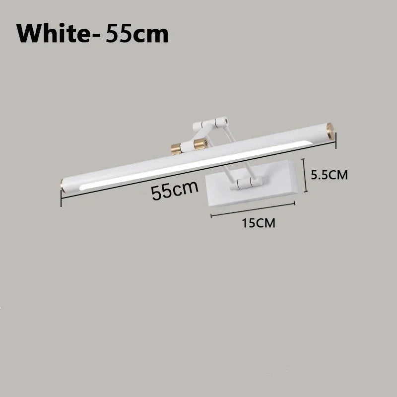 Mirror Front Light Bathroom Mirrors Cabinet Foldable Telescopic Adjustable Washbasin Shower Closet Strip LED Makeup Fill Light