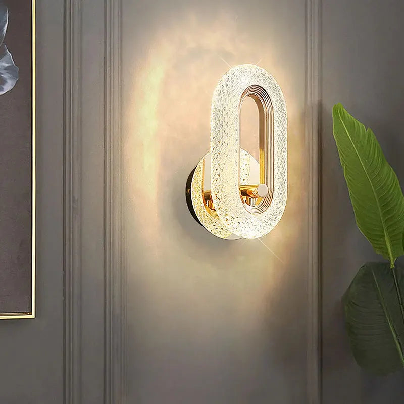 Modern Crystal Wall Lights Indoor Lighting Round/Oval LED Wall Lamp Home Decor for Kitchen Bedroom Living Room Creative Sconce