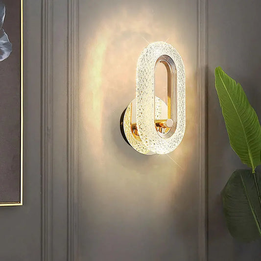 Modern Crystal Wall Lights Indoor Lighting Round/Oval LED Wall Lamp Home Decor for Kitchen Bedroom Living Room Creative Sconce