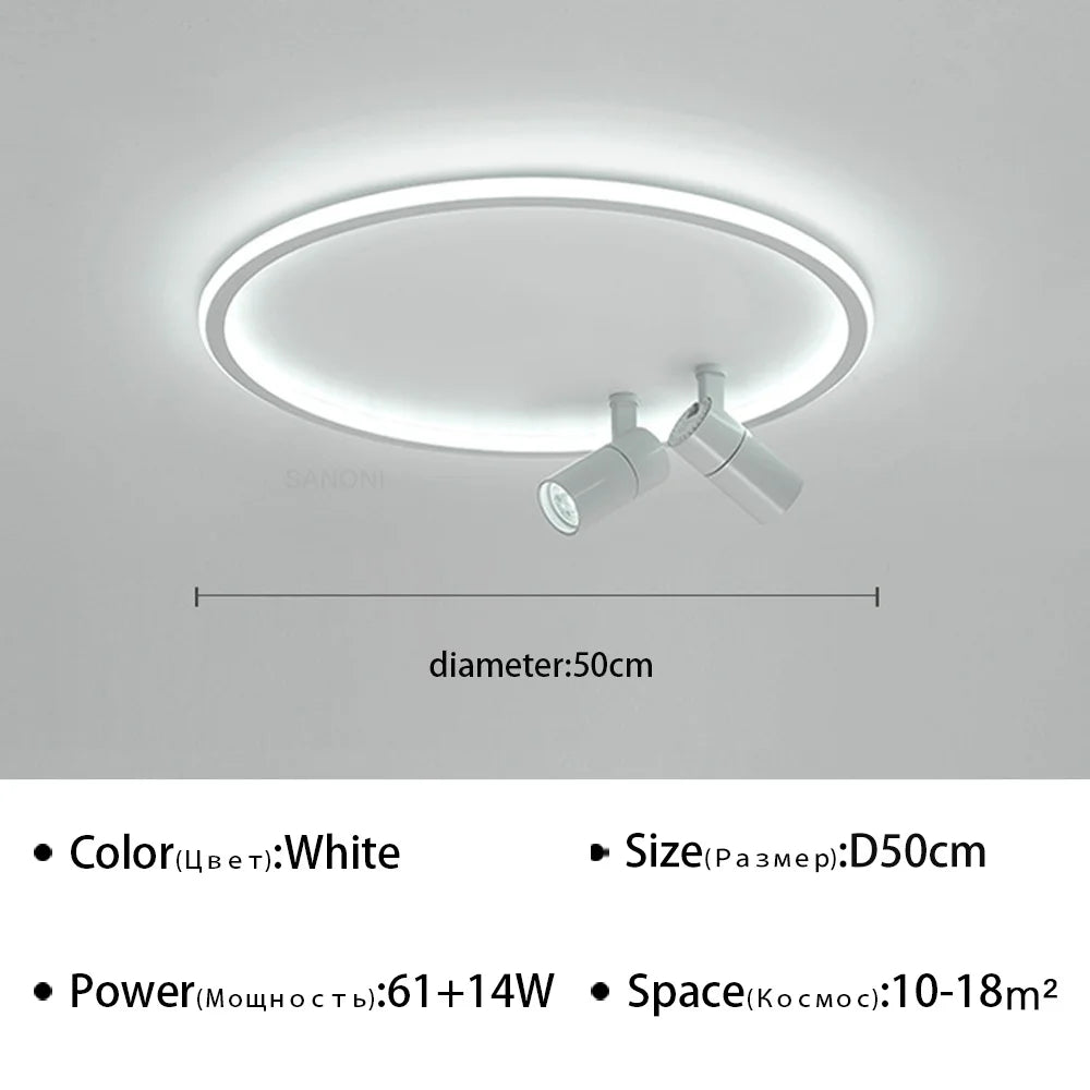 Modern LED Ceiling Lamp With Spotlight Chandelier For Bedroom Living Dining Room Aisle Home Decor Indoor Lighting Fixture Luster