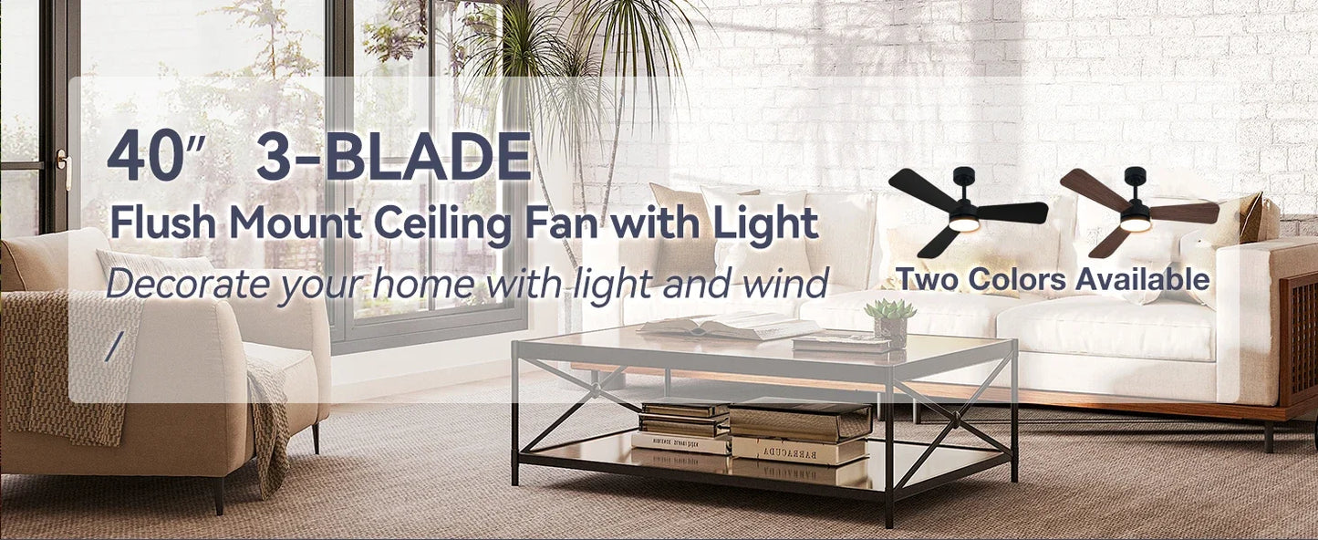 Ceiling Fan with Light, 3CCT, Silent DC Motor, Remote Control, Living Room, Bedroom, Dining Room and Study, Fan Light