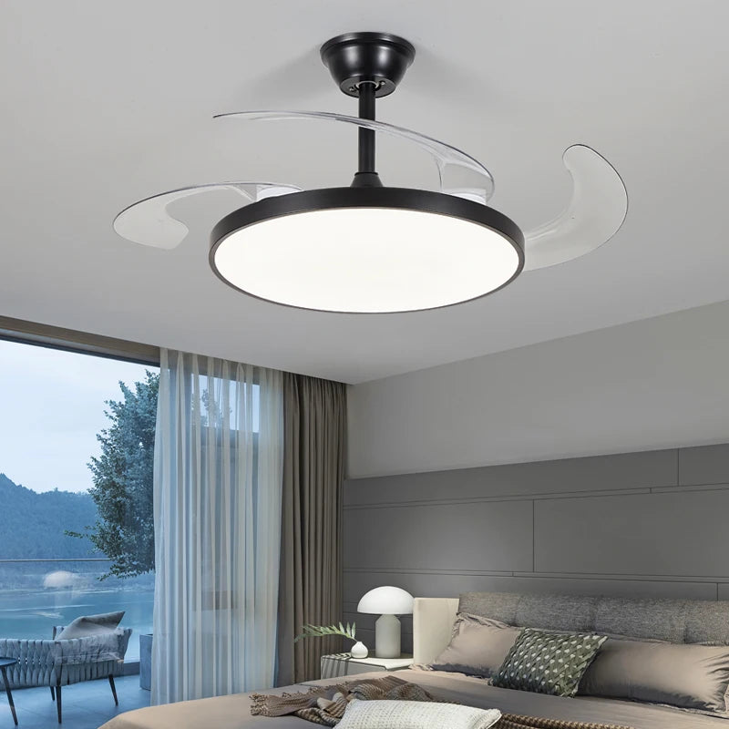 Electric Fan Chandelier Led Ceiling Lamp Room Decoration Dining Table Living Home Silent Bedroom Circulator Fan Light Fixture