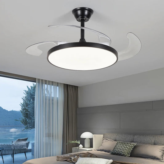 Electric Fan Chandelier Led Ceiling Lamp Room Decoration Dining Table Living Home Silent Bedroom Circulator Fan Light Fixture