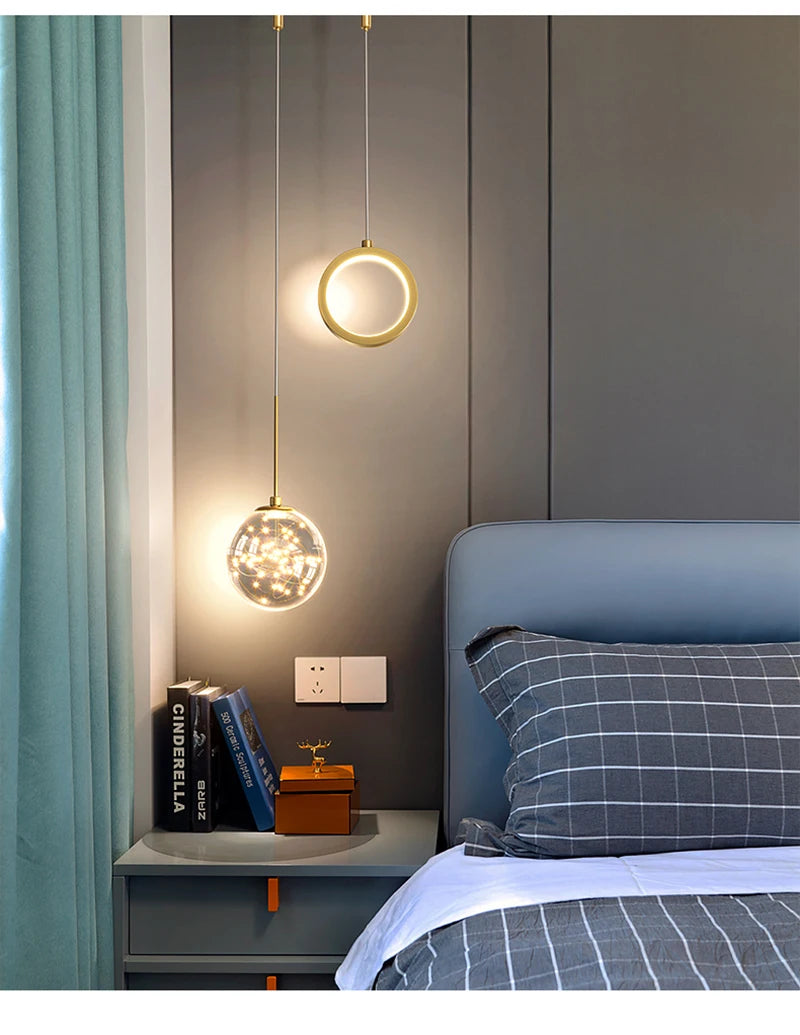 Nordic LED Pendant Light Indoor Lighting Fixture Living Bedroom Bedside Home Decoration Dining Table Hanging Lamps Pendant Lamp