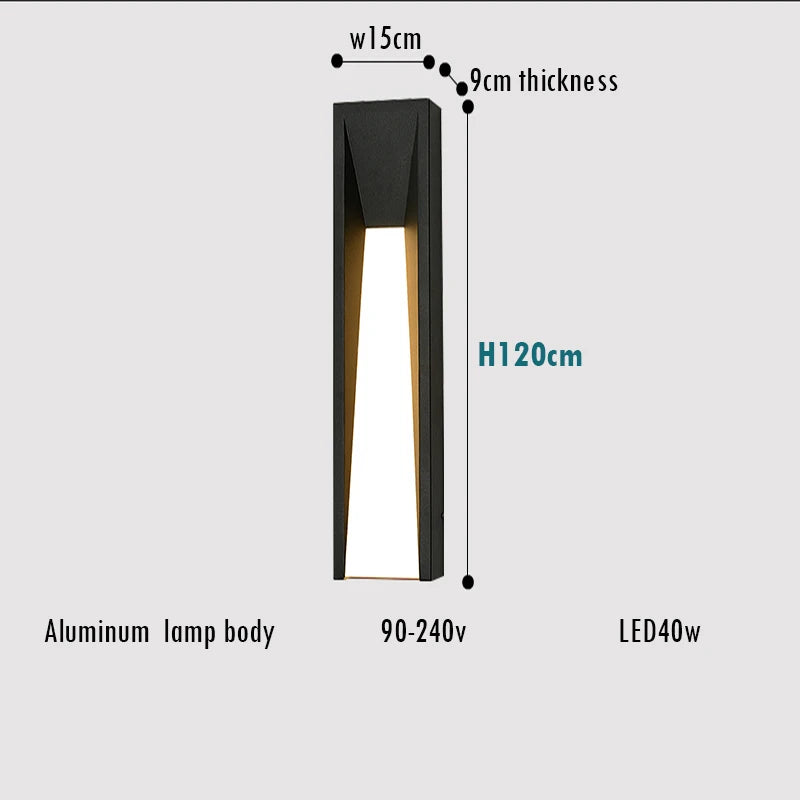 Outdoor Wall Lamp LED Black Lighting Exterior Light Fixtures AC110 220V Porch Lights Wall Mounted Garden Lamp for Patio Entryway