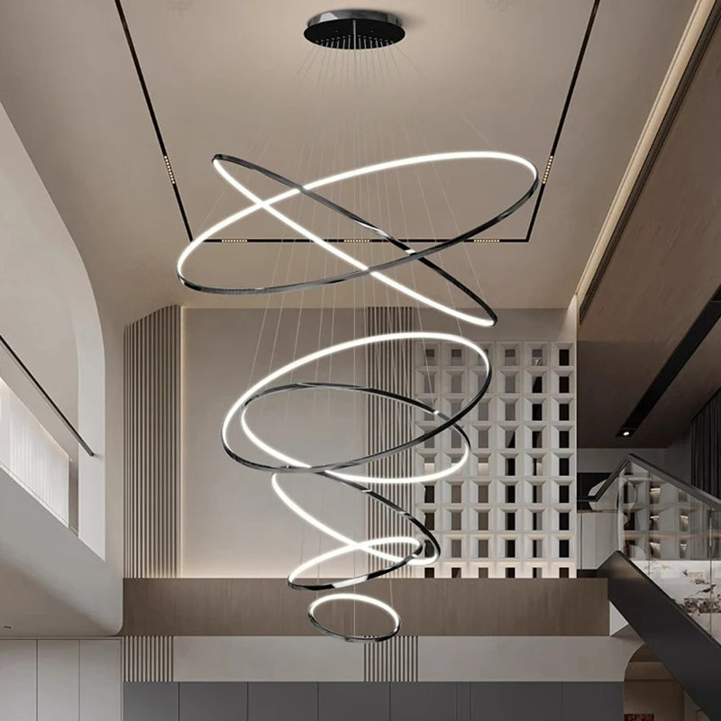 Modern home decor led lights pendant light lamps forstaircase Chandeliers for living room hanging light indoor lighting