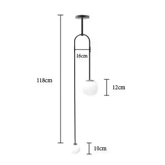 Nordic bedroom bedside restaurant pendant lamp bar simple living room background wall led creative glass ball brass lamp