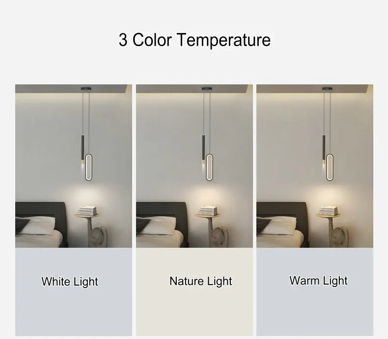Modern Black Hanging Pendant Lamps For Bedroom Bedside Lighting AC 220V LED Black High Ceiling Suspended Light with Long Cable