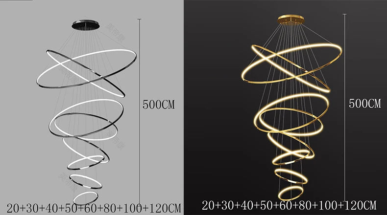 Modern home decor led lights pendant light lamps forstaircase Chandeliers for living room hanging light indoor lighting