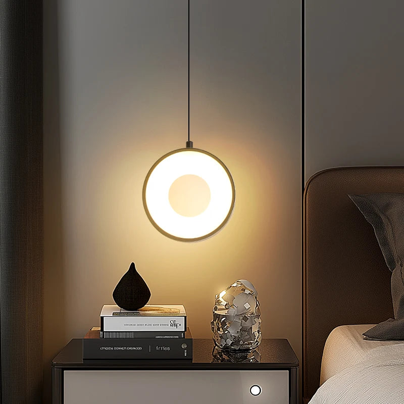 Modern Pendant Lamp Dining Room LED Crystal Design Gold Finish Minimalist Bedroom Bedside Lighting Chandelier for Home Decor