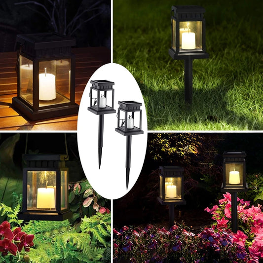 Solar LED Landscape Lights Candle with Ground Stake Waterproof LED Solar IP44 Auto ON/OFF Landscape Light for Outdoor Lawn Yard