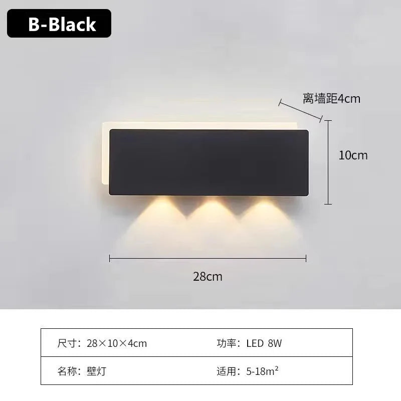 Nordic minimalist creative personality long strip wall lamp modern simple living room aisle bedroom bedside lamp background wall