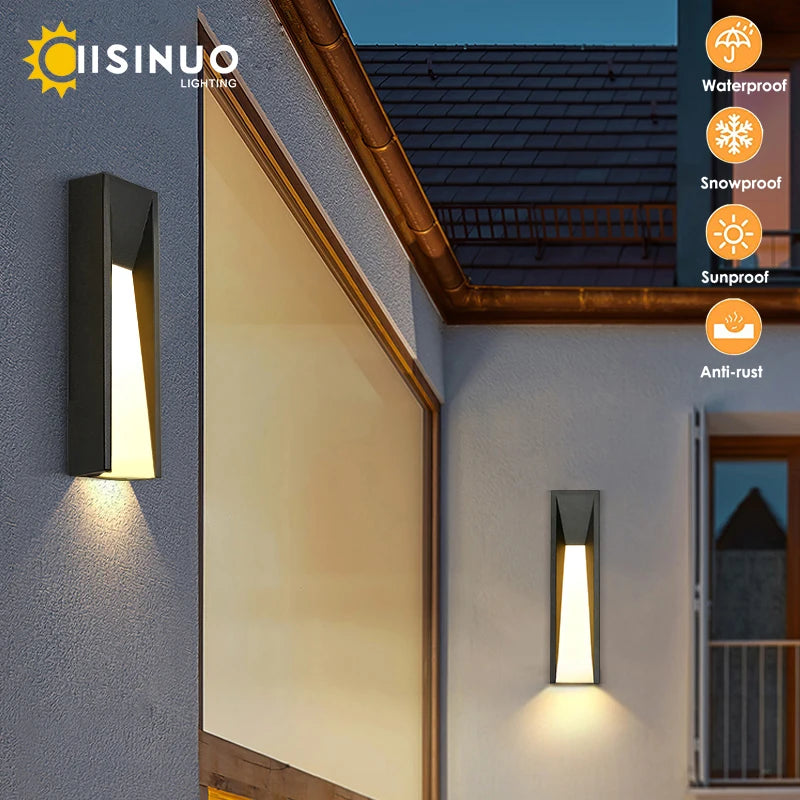 Outdoor Wall Lamp LED Black Lighting Exterior Light Fixtures AC110 220V Porch Lights Wall Mounted Garden Lamp for Patio Entryway