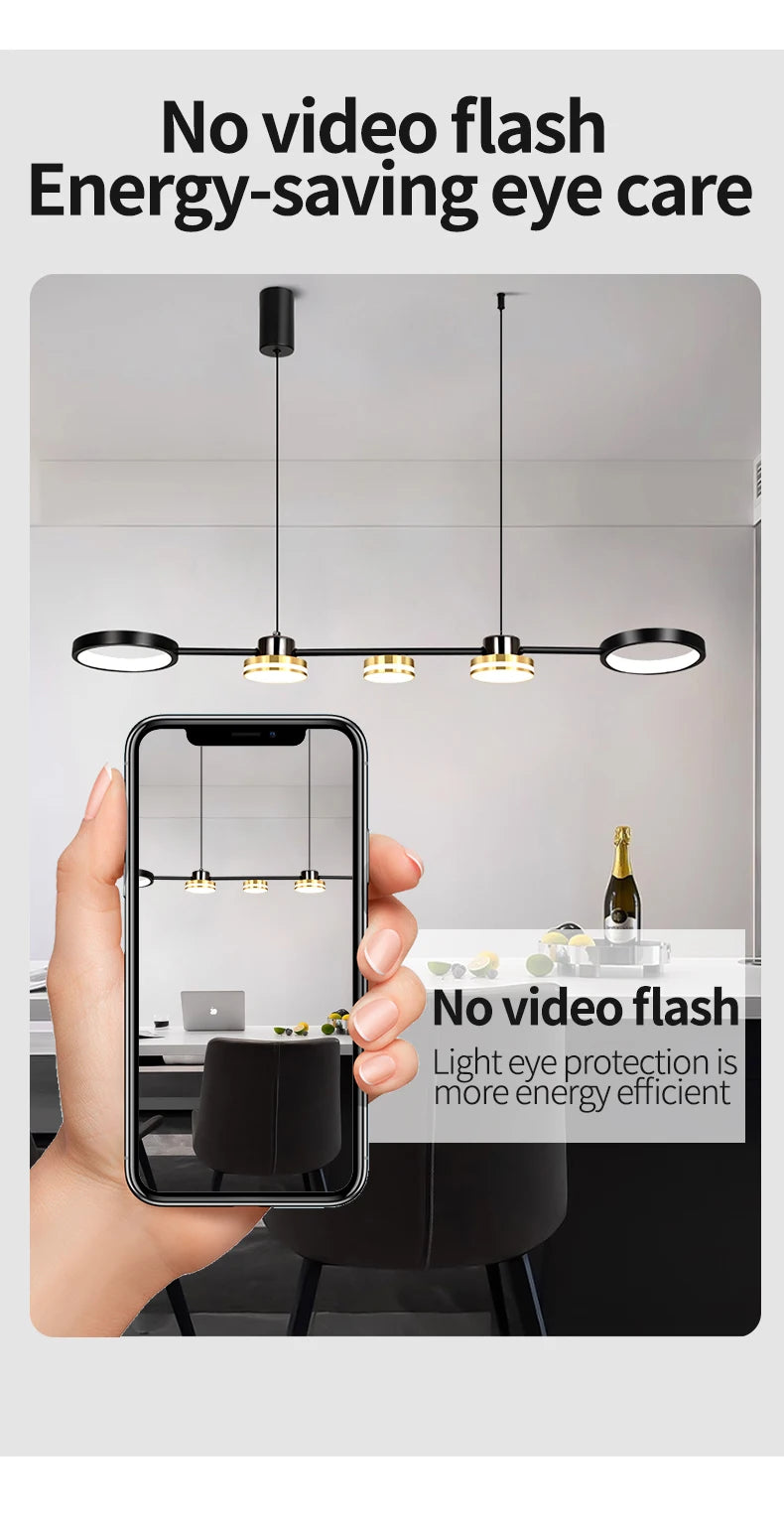 Pendant Lights Hanging Lamp Modern Table LED Long Linear Chandelier Kitchen Island Lighting For Dining Living Room Office Light