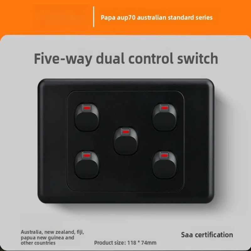 118 Type Australian Standard Socket Switch Combination Single Opening Multi Hole Socket Panel Multi Opening Multi Hole 10a/15a