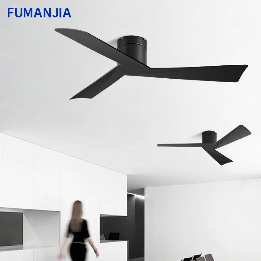 42/52" Ceiling Fan, Remote - 3 - Blade Retro - Style ABS, 6 - Speed Inverter Motor, No - Light Design, Quiet Operation for Home