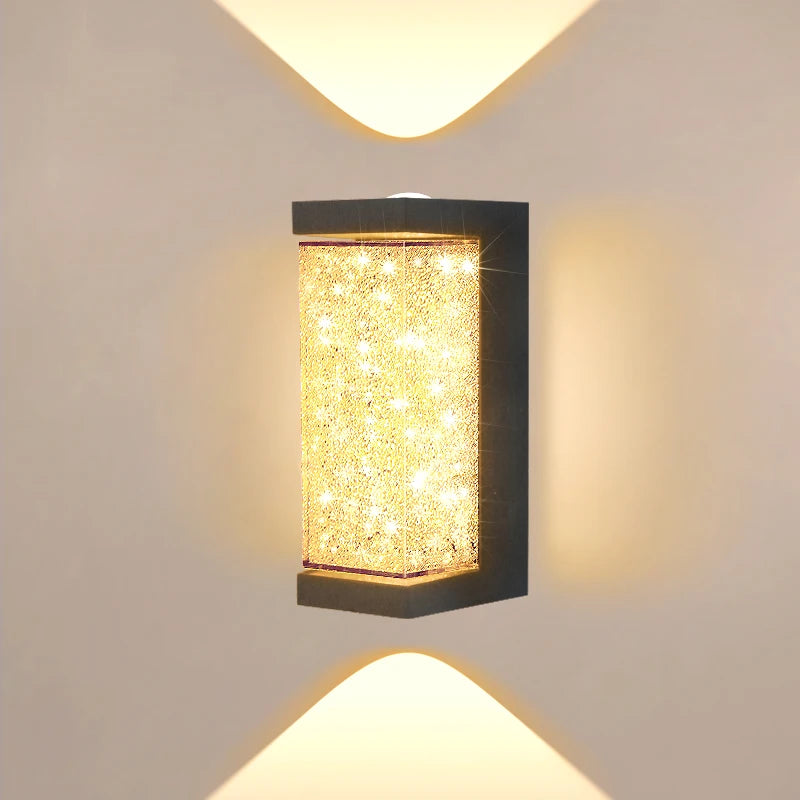 Outdoor Waterproof Wall Light European Luxury Crystal 10W LED Wall Lamp for Porch Corridor Villa Hotel Exterior Wall Lamps