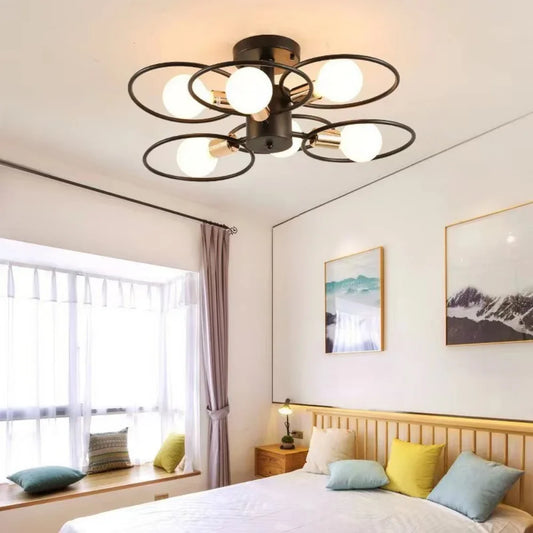 Nordic Ceiling Lamp Simple Living Room Study Chandelier Bedroom Ceiling Lamp Creative Restaurant Lighting