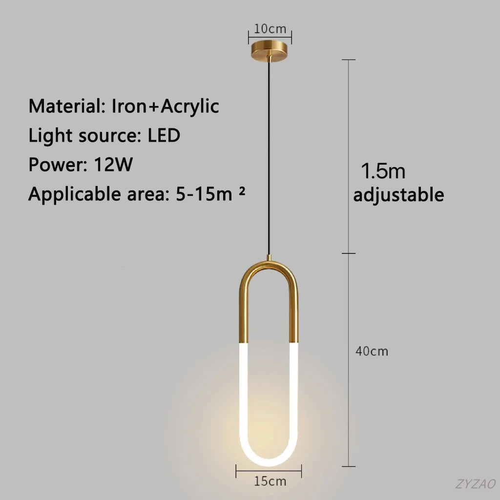 Modern Luxury Pendant Lamp Bedroom Bedside Bathroom Entrance LED Chandeliers Restaurant Kitchen Dining Hall Bar Hanging Lighting