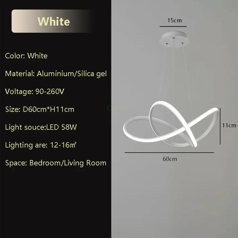 60cm Ceiling Chandelier, Living Room, Dining Room, Bedroom, Hotel Chandelier, Dining Table, Fashionable LED Warm Light Fixture
