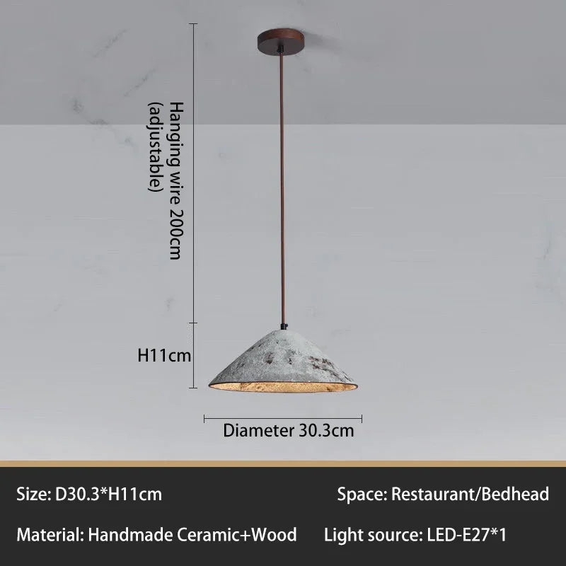 Classical Ceramic Pendant Light Coffee Shop Light Shop Lighting Tea Room Bar Table Lamp Retro LED Wooden Small Chandelier