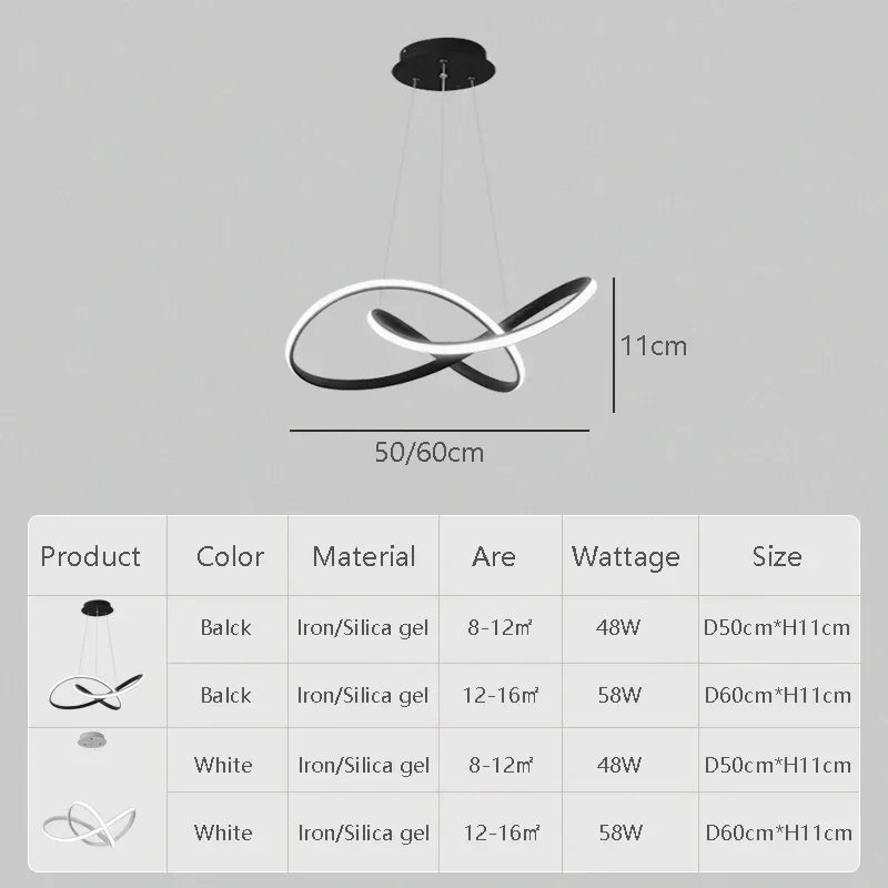 60cm Ceiling Chandelier, Living Room, Dining Room, Bedroom, Hotel Chandelier, Dining Table, Fashionable LED Warm Light Fixture