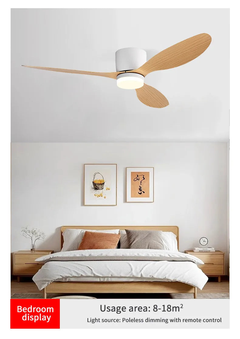 LED Light DC Motor Modern Ceiling Fan Kitchen Living Room Dining Room Household High Air Volume Remote Control Pendant Light