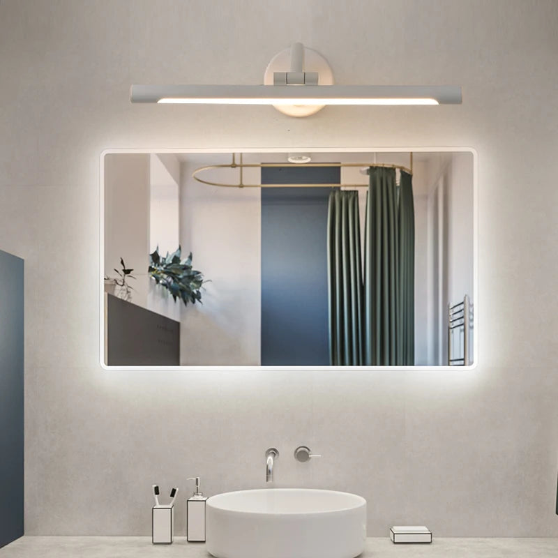 Mirror Front Light Bathroom Mirrors Cabinet Foldable Telescopic Adjustable Washbasin Shower Closet Strip LED Makeup Fill Light