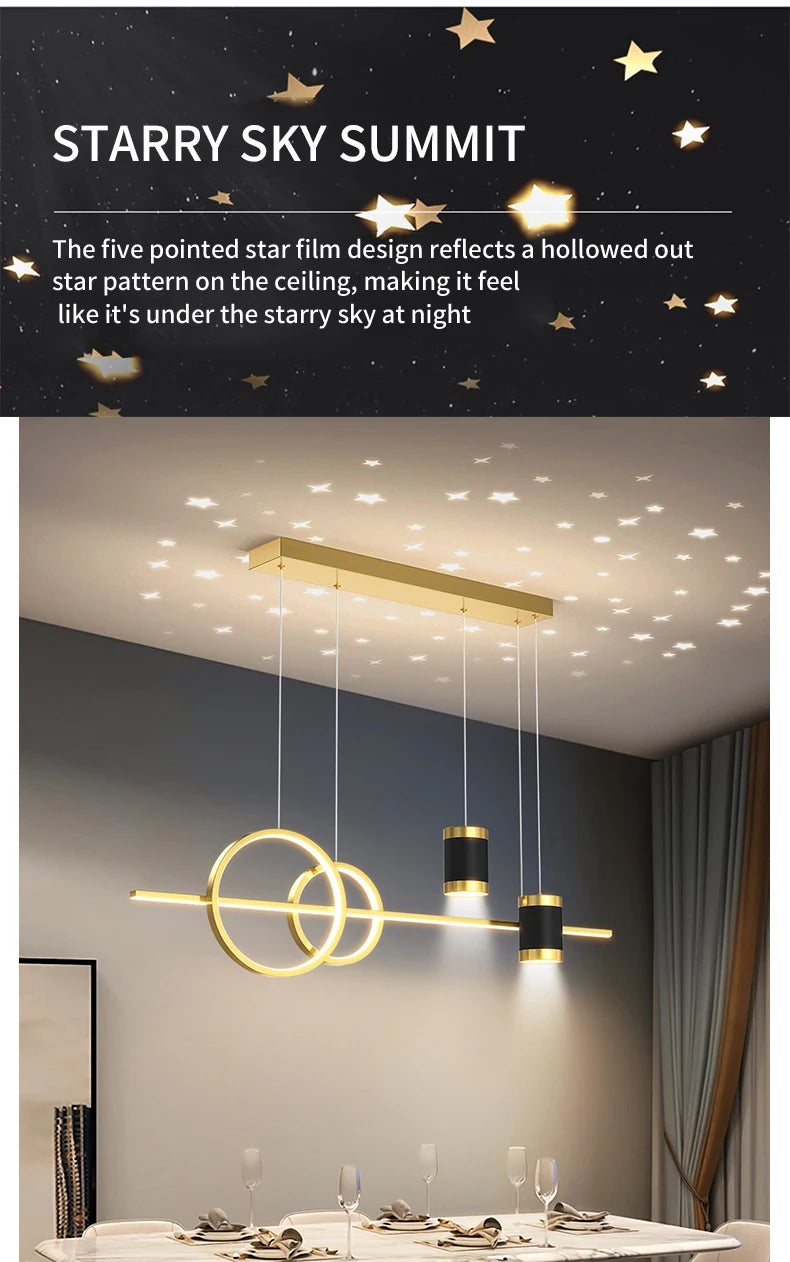 Restaurant Lighting 100cm Long Strip Decoration Dining Table Light Living Room Restaurant Modern LED Pendant Light Fixture Light