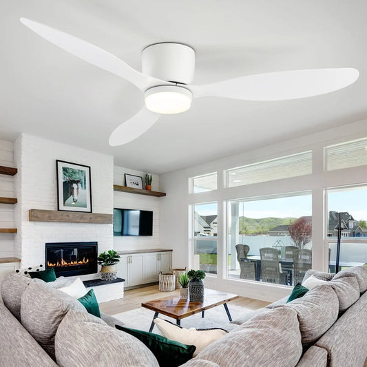 IRALAN Ceiling Fan With Light,42 Inch/52 Inch Low Profile Ceiling Fan with remote control,  For Indoor and Covered Outdoor