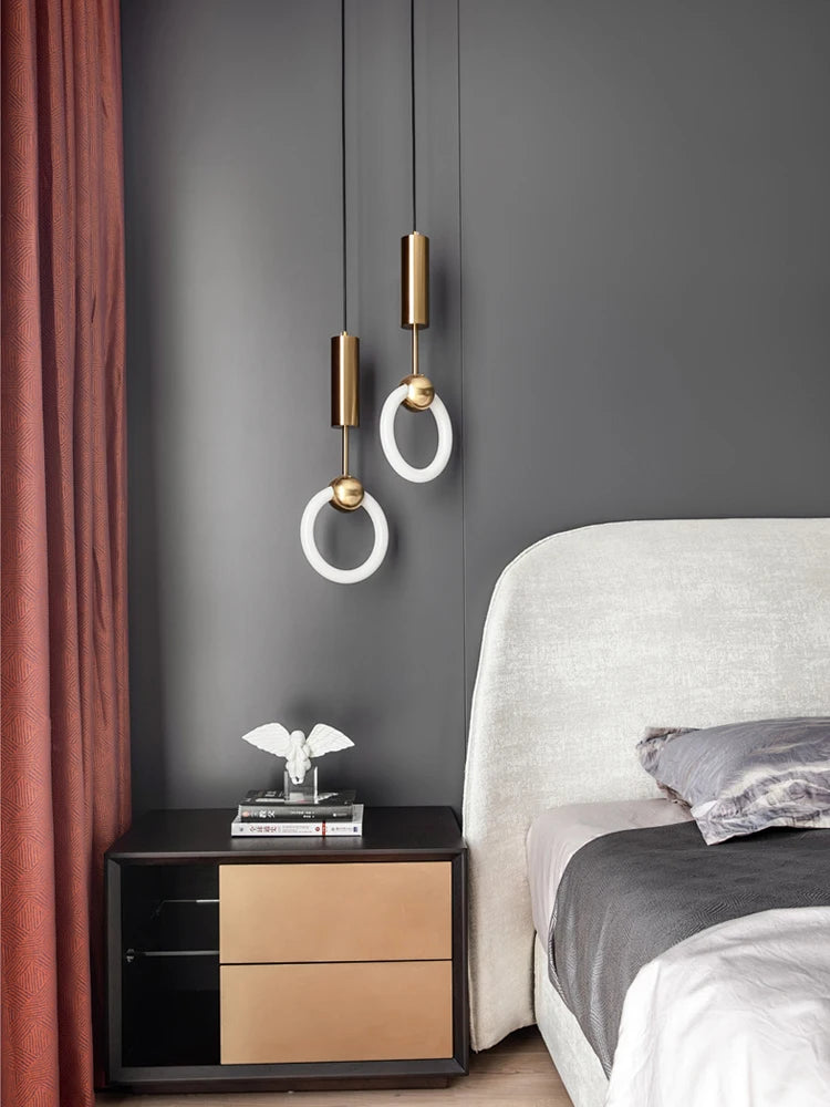 LED Pendent Lamp Modern Luxury Nordic Style Restaurant Pendant Light Bedroom Bedside Chandelier Creativity Kitchen Ceiling Light