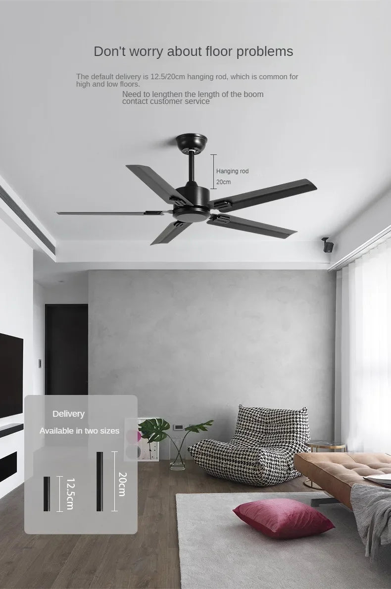 42/52 Inch New Type of Strong Wind Silent Industrial Retro Ceiling Fan, Dining Room Living Room Home Fan, No Photoelectric Fan