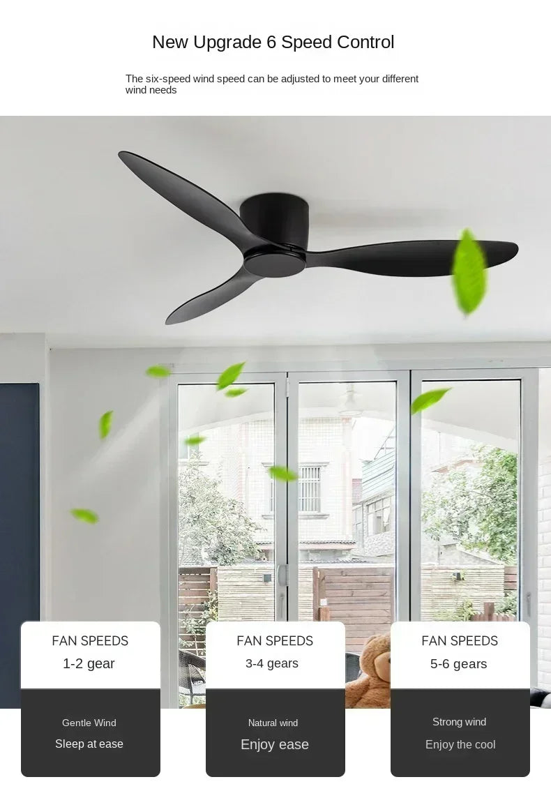 LED Ceiling Mounted Living Room Fan Light, Nordic Restaurant Decorative Ceiling Fan, Household Minimalist Electric Fan Light