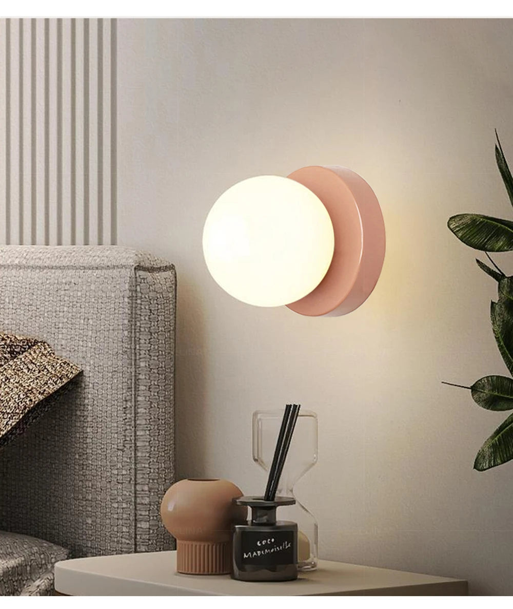 Nordic LED Glass Wall Lamp Minimalist G9 Base Orb Sconce For Bedroom Study Hallway Staircase Aisle Entrance Lighting Fixtures