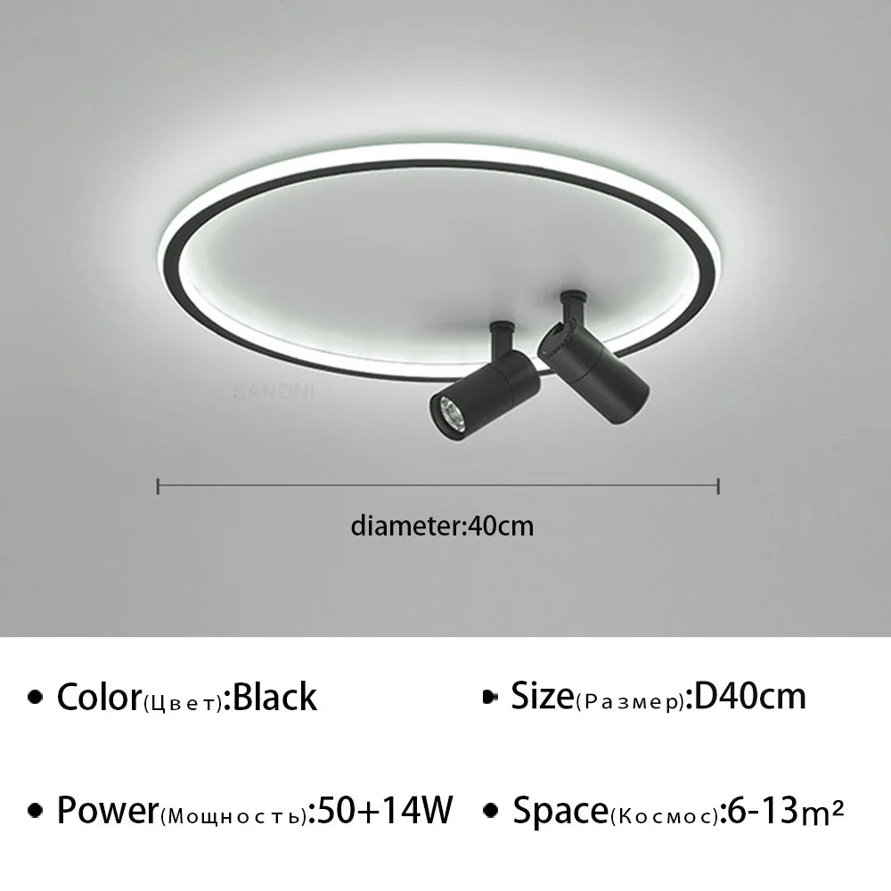 Modern LED Ceiling Lamp With Spotlight Chandelier For Bedroom Living Dining Room Aisle Home Decor Indoor Lighting Fixture Luster