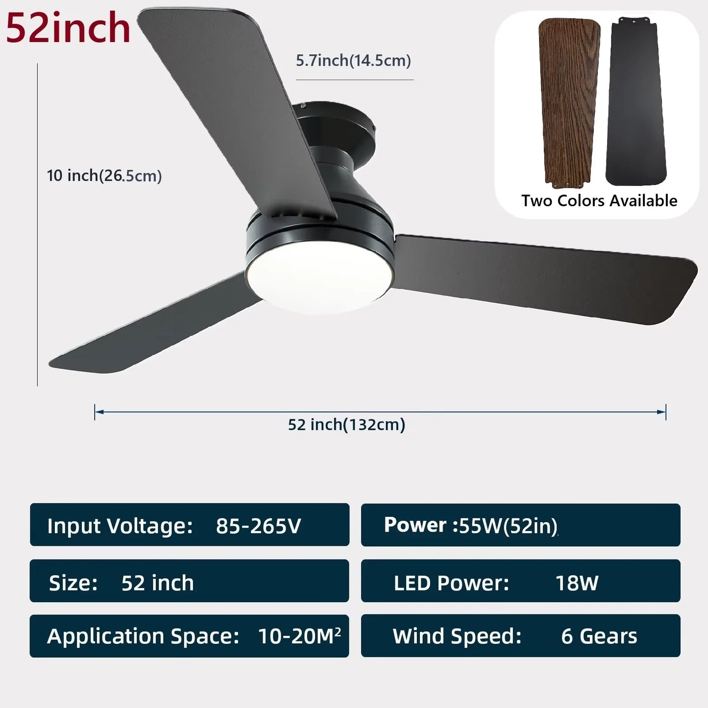 Large Lighting Ceiling Fan with Remote Control Dimming Home Silent Cool Electric Fan Nordic Living Room Ceiling Fans with Lights