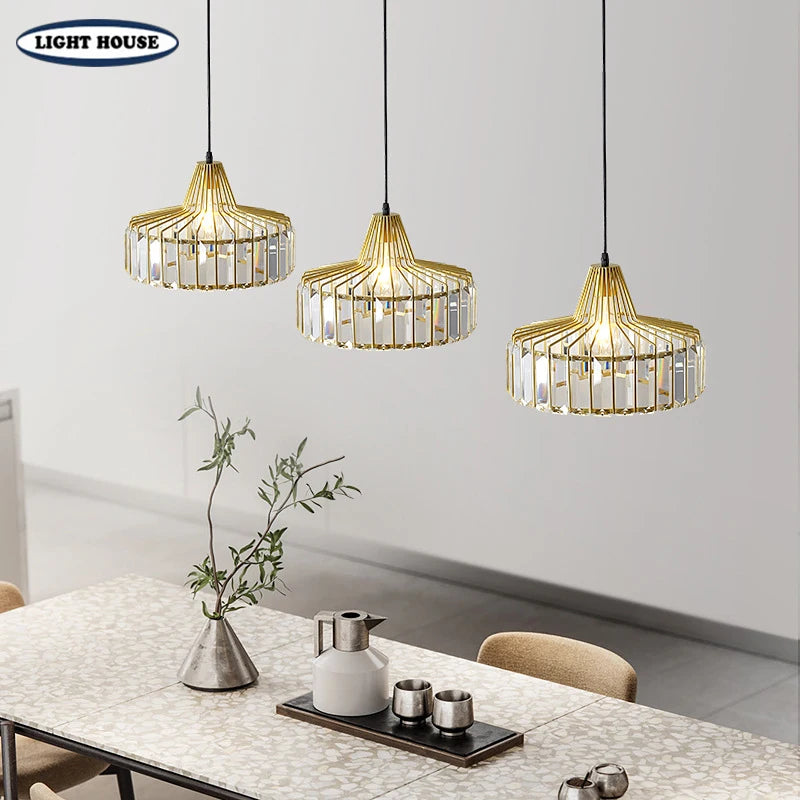 Modern K9 Crystal Pendant Light Led Ceiling Lamp Living Dining Room Nordic Chandelier Aisle Decor Balcony Corridor Fixture Lumi