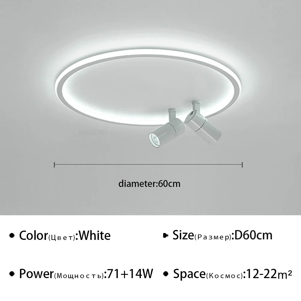 Modern LED Ceiling Lamp With Spotlight Chandelier For Bedroom Living Dining Room Aisle Home Decor Indoor Lighting Fixture Luster