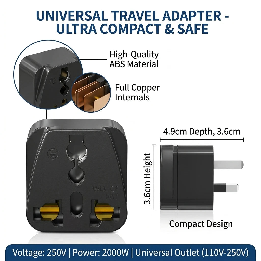 3pcs Universal Travel Adapter Converter US Italy UK EU to AU Wall Charger Power Plug for Australia & New Zealand