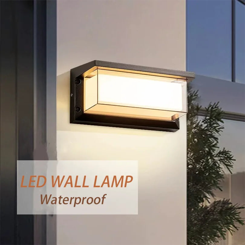 LED Wall Light With Motion Sensor AC85-265V Exterior Anthracite Porch Balcony Garden Courtyard Lamp Retro For Porche Stair
