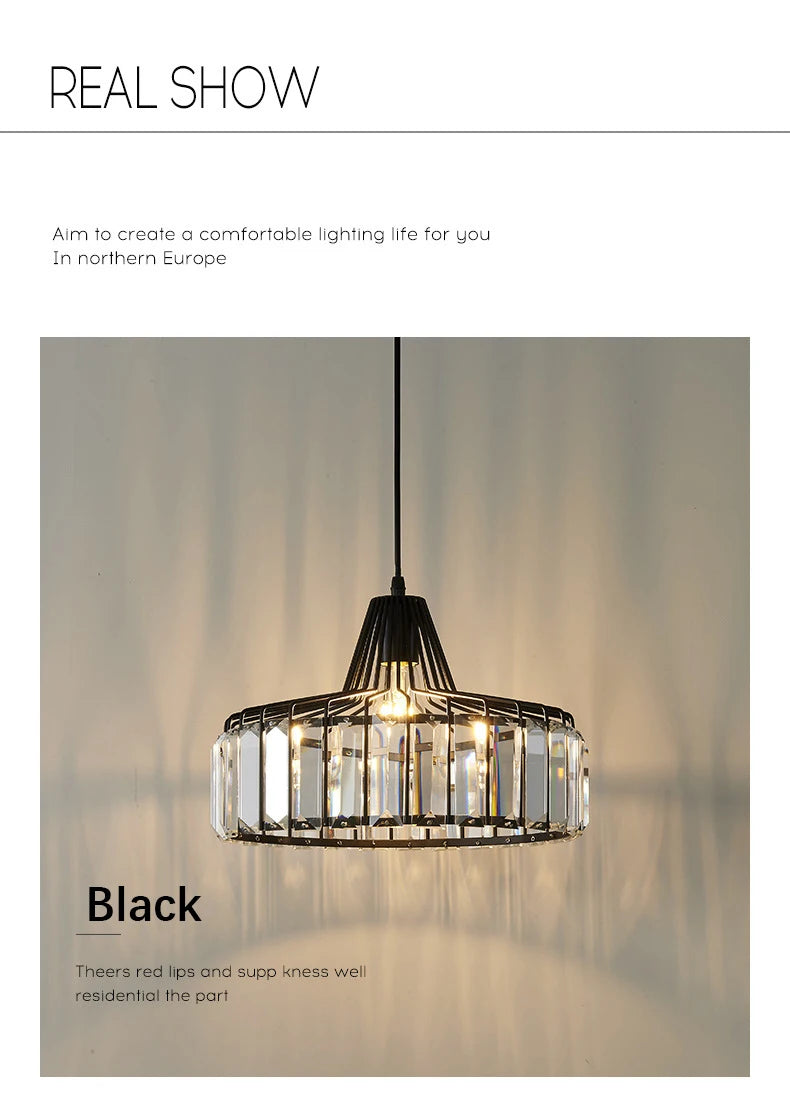 Modern K9 Crystal Pendant Light Led Ceiling Lamp Living Dining Room Nordic Chandelier Aisle Decor Balcony Corridor Fixture Lumi