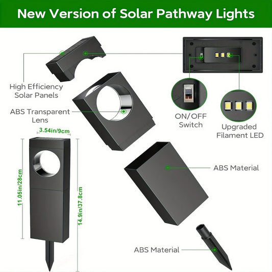 Solar Pathway Lights Outdoor Waterproof Bright Moon Auto On/Off Garden Light for Yard Patio Porch Lawn Outside Decor Lighting