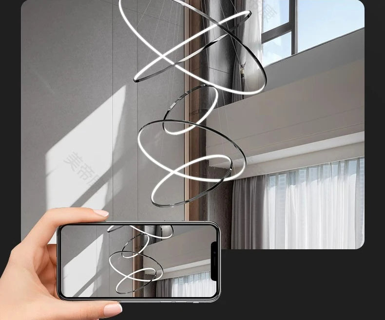 Modern home decor led lights pendant light lamps forstaircase Chandeliers for living room hanging light indoor lighting
