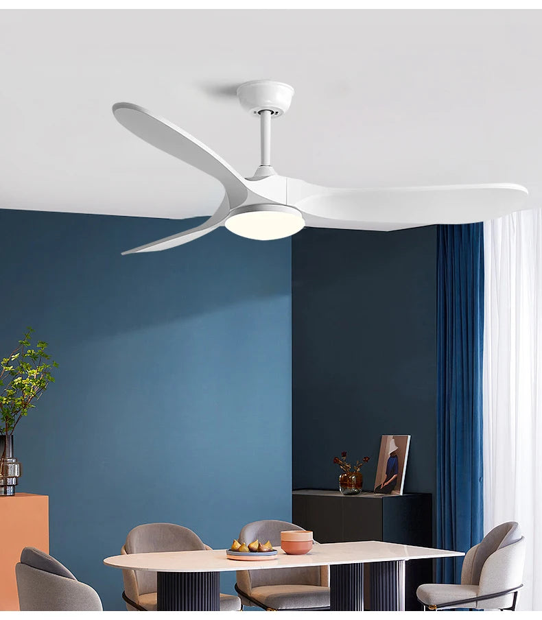 American Retro Ceiling Fan, Nordic Living Room, Dining Room, Industrial Variable Frequency Dimming Remote Control Electric Fan