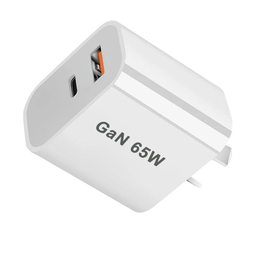 65W GaN USB-C Fast Charger - PD3.0 Quick Charger with Dual Ports for iPhone 15,Xiaomi,POCO,Samsung,Oneplus -Compact and Portable